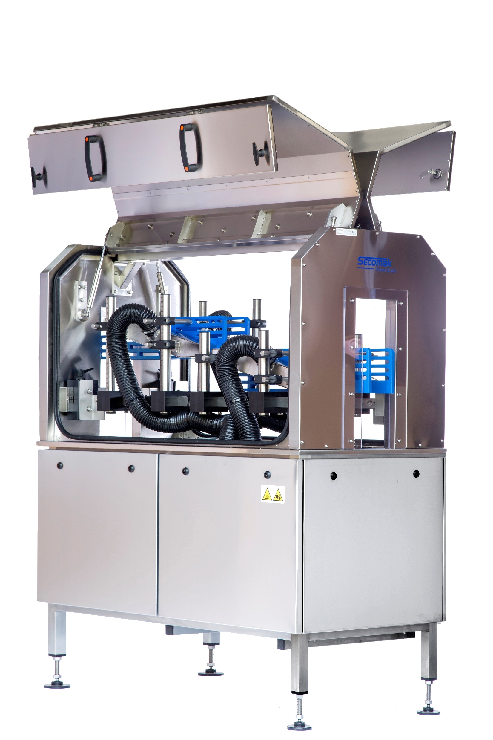Secomak DryGuide showing centrifugal blower and Long-Life Bearing technology in production